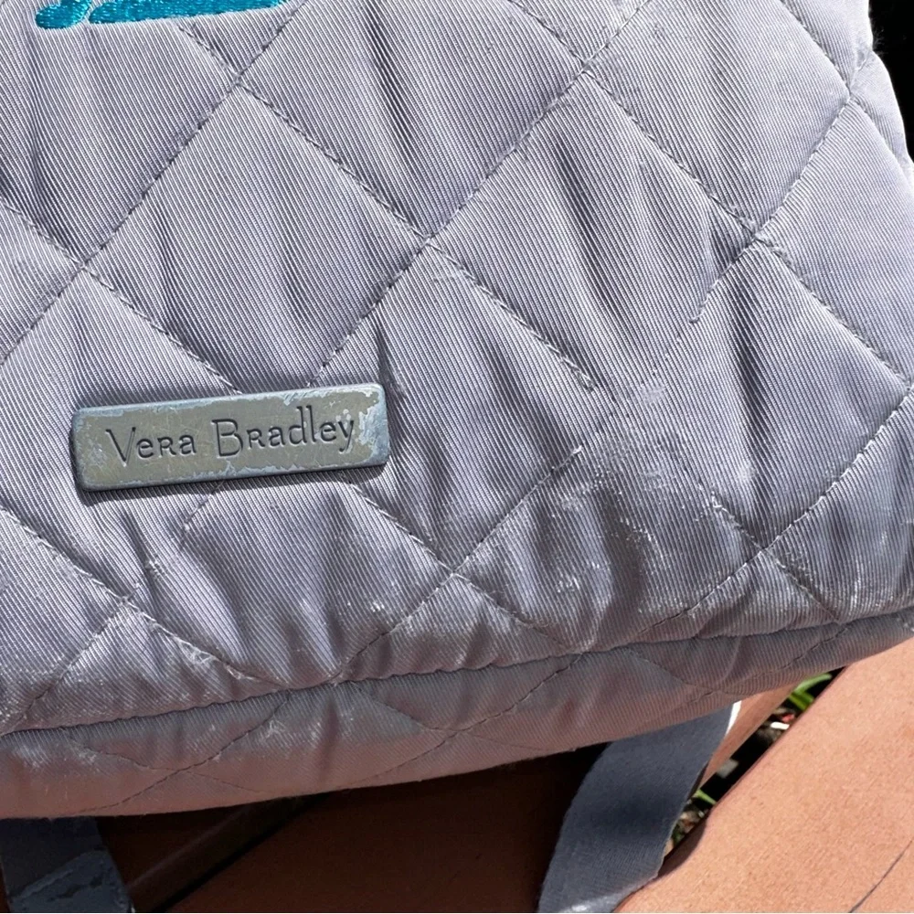 Vera Bradley Tranquil Gray Campus Backpack in Performance Twill